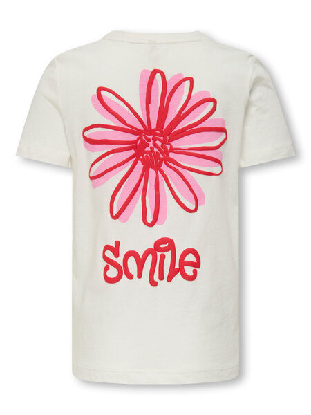 Kinder T-Shirt SENNA Cloud Dancer Flower Happy Regular Fit