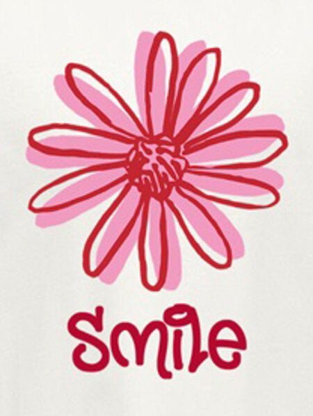 Kinder T-Shirt SENNA Cloud Dancer Flower Happy Regular Fit