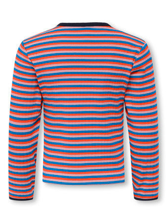 Mini longsleeve AMANDA Bleached Mauve Tigerlily/French Blue/Binding Night Sky Rib Fit