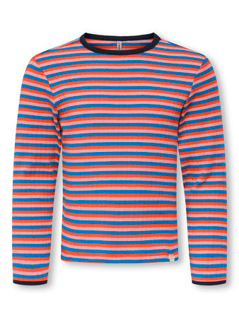 Mini longsleeve AMANDA Bleached Mauve Tigerlily/French Blue/Binding Night Sky Rib Fit