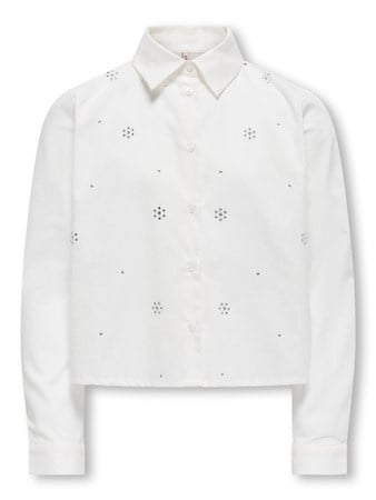 Kids blouse CLARA Cloud Dancer Stones Oversize Fit