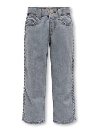 Mini spijkerbroek LUMI BRAID Medium Grey Denim Wide Leg Fit