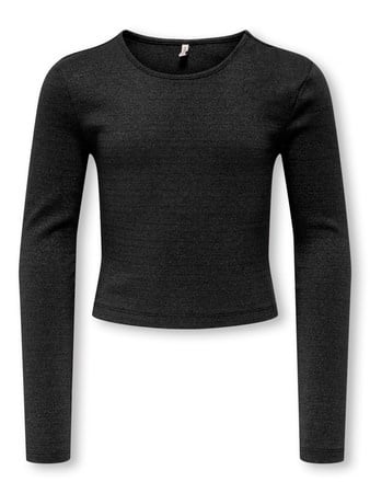 Kids longsleeve TRINNY GLITTER CUTOUT Black No Cut Out Tight Fit