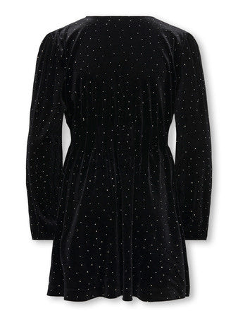 Kids jurk VELLA VELVET Black Studs Regular Fit
