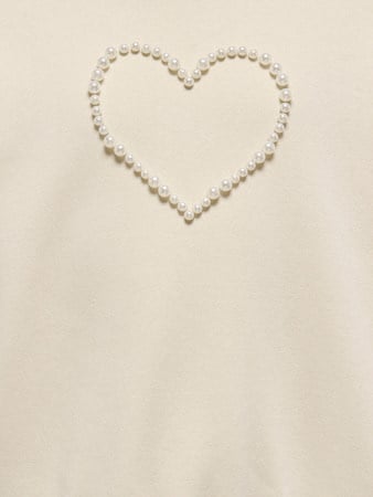 Mini trui KATE Birch Heart/Pearl Loose Fit