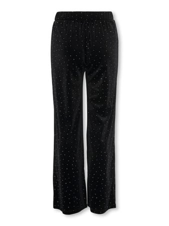 Kids broek VELLA VELVET Black Studs Wide Leg Fit