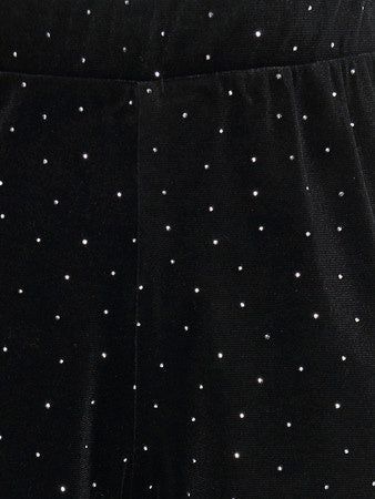 Kids broek VELLA VELVET Black Studs Wide Leg Fit