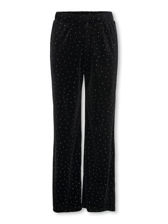 Kids broek VELLA VELVET Black Studs Wide Leg Fit