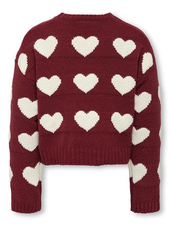 Kids trui SUS Cabernet Heart/Egret Regular Fit