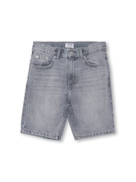 Short EDGE Medium Grey Denim Straight Fit