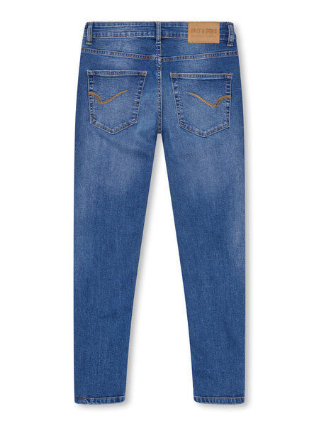 Jeans YOKE Medium Blue Denim Tapered Fit