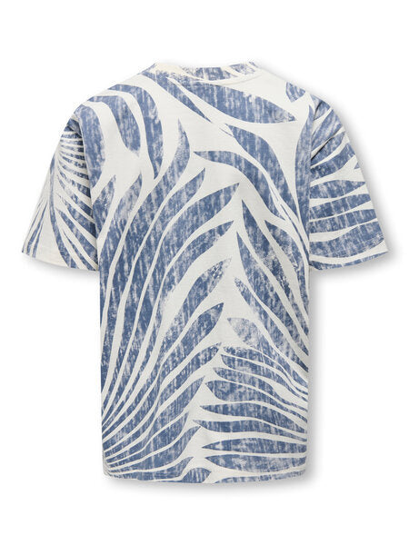 T - shirt ZEKE Egret Vintage Indifo Relaxed Fit