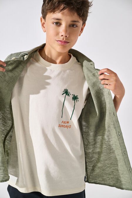 T - Shirt MENES Tofu Palmen Lockerer Schnitt