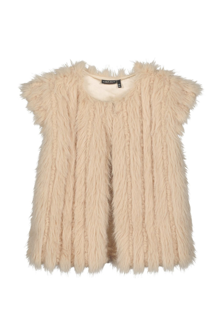 Kids gilet Doutze Flo long hair fur Taupe