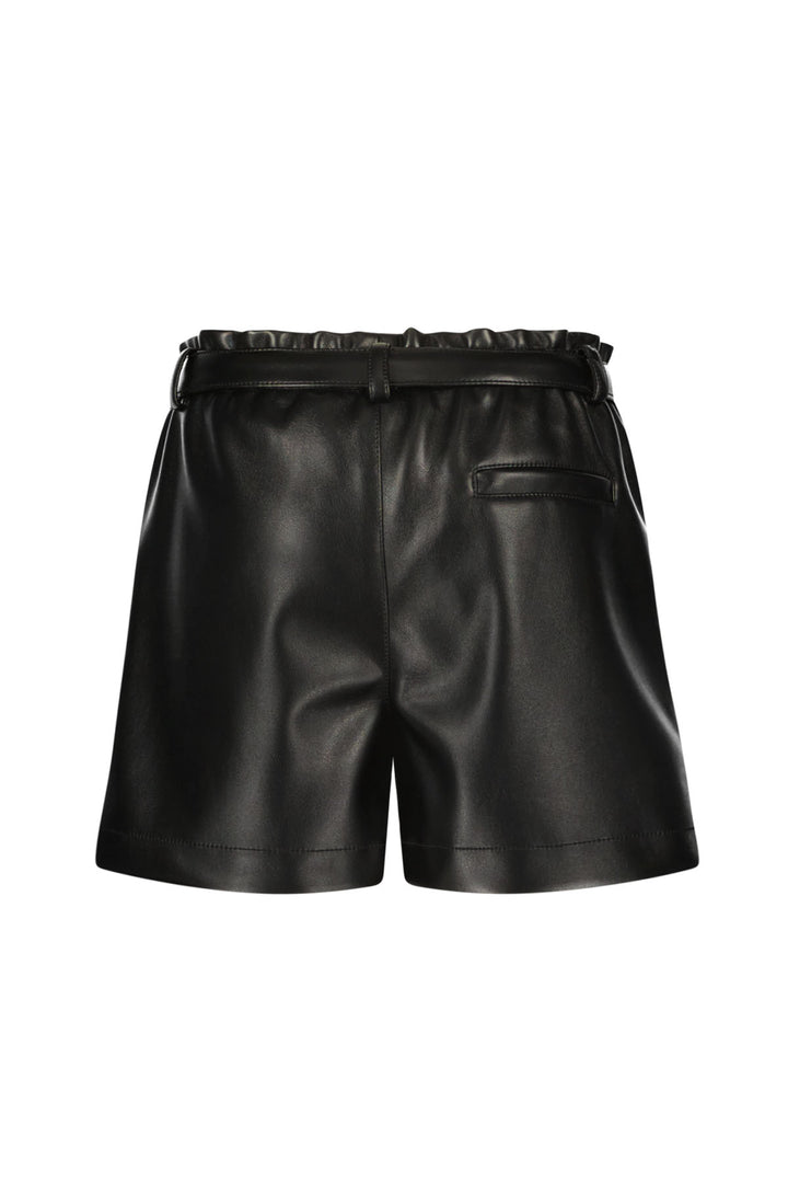 Kids broek Fay - Linn Flo fake leather short with shell belt Antra
