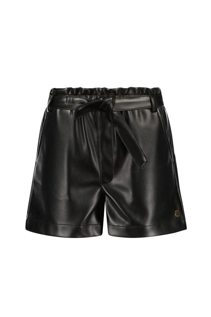 Kids broek Fay - Linn Flo fake leather short with shell belt Antra