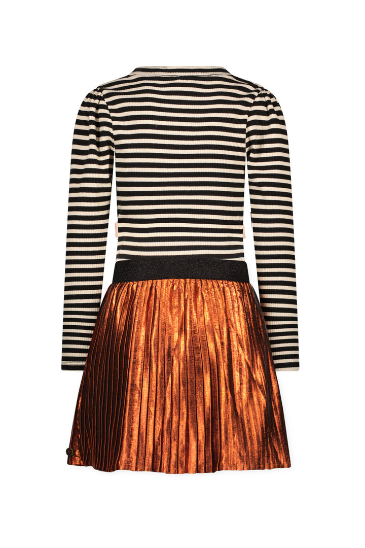 Kids jurk Mira Flo with rib and plisse F9006 Classy stripe