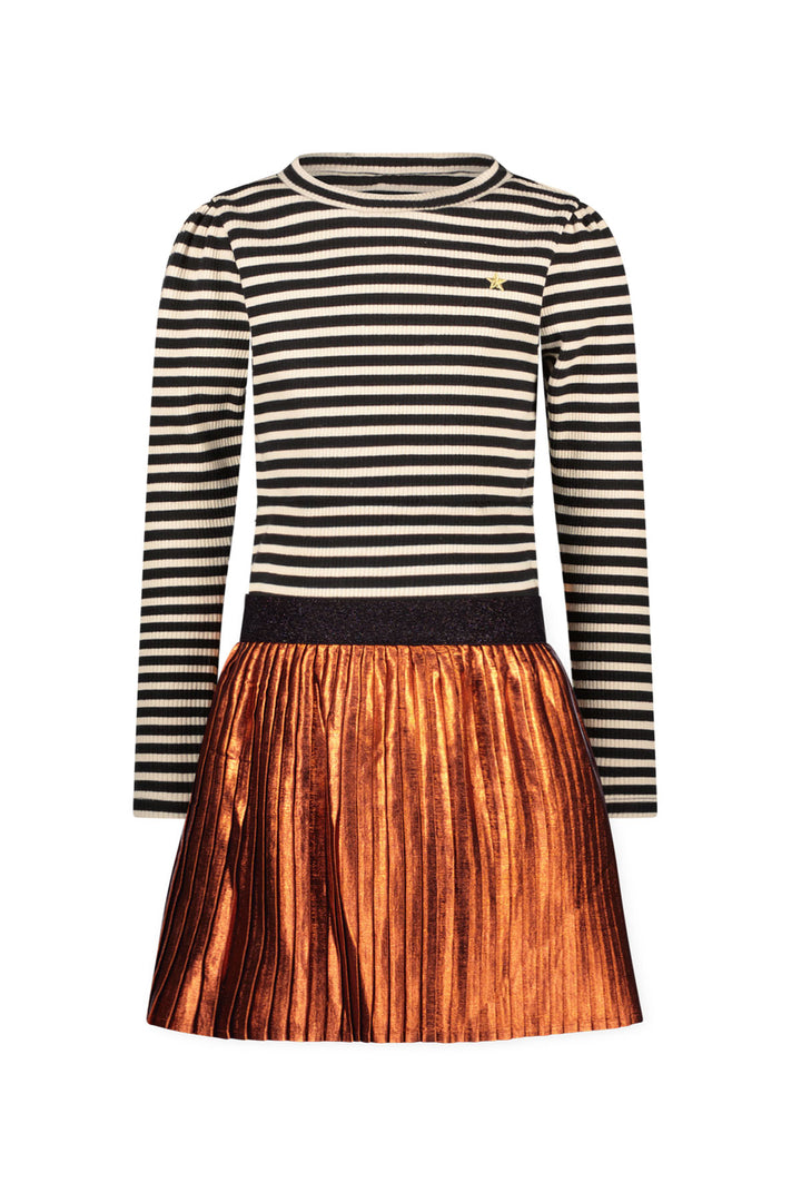 Kids jurk Mira Flo with rib and plisse F9006 Classy stripe
