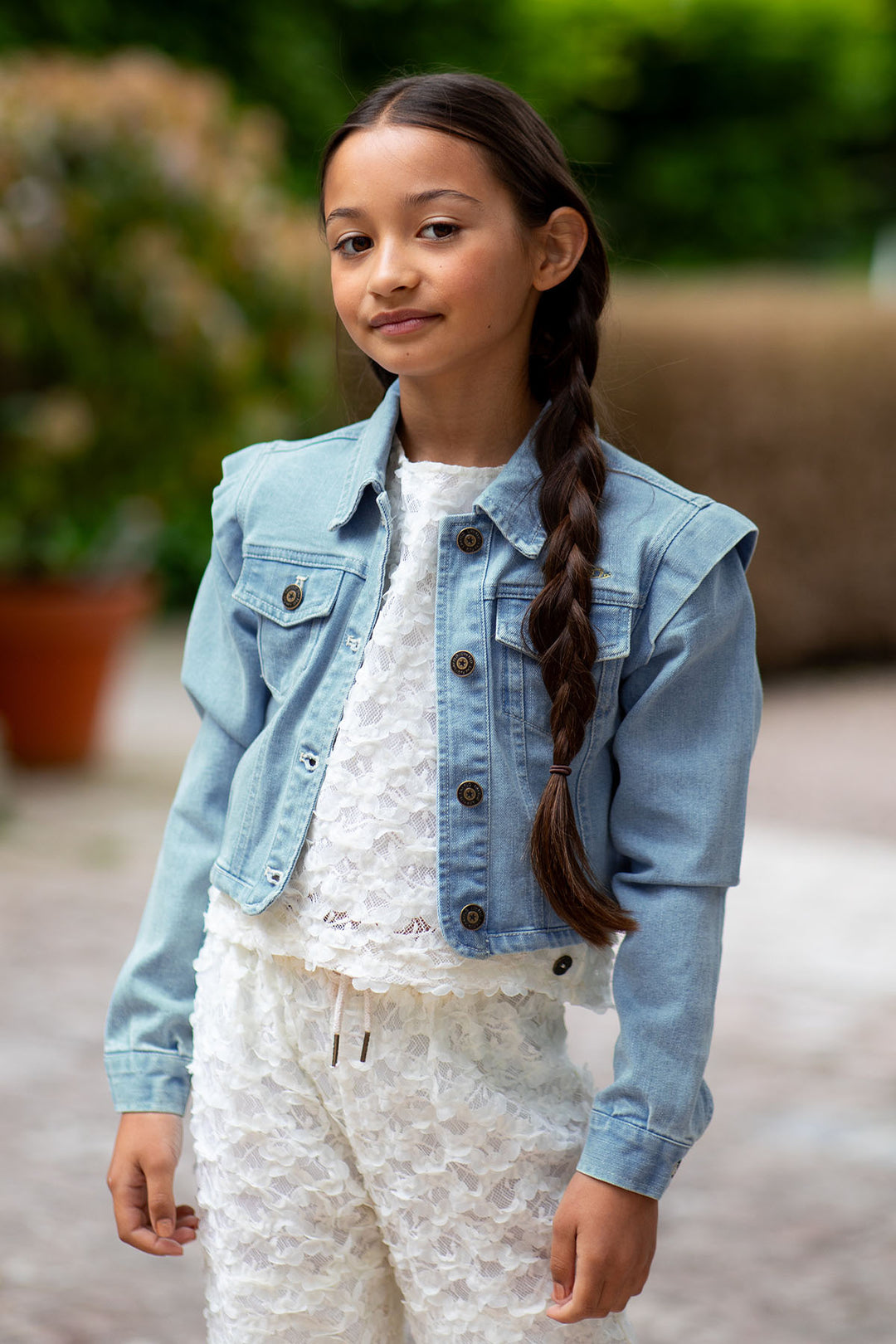 Hose gewebt mit Futter Off white