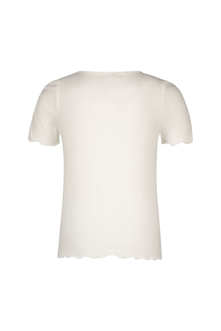 Kids T - shirt Elise Flo girls rib ss shirt Off white