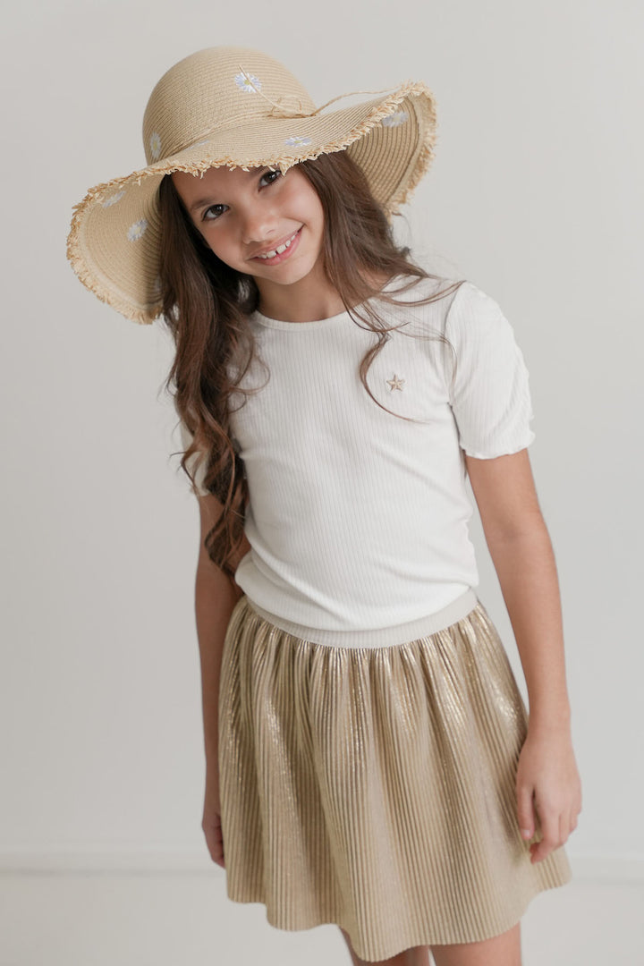 Kids T - shirt Elise Flo girls rib ss shirt Off white