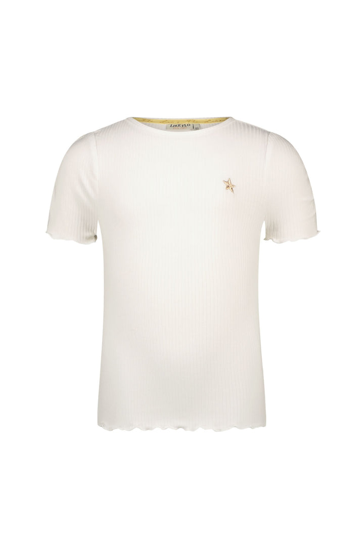 Kids T - shirt Elise Flo girls rib ss shirt Off white