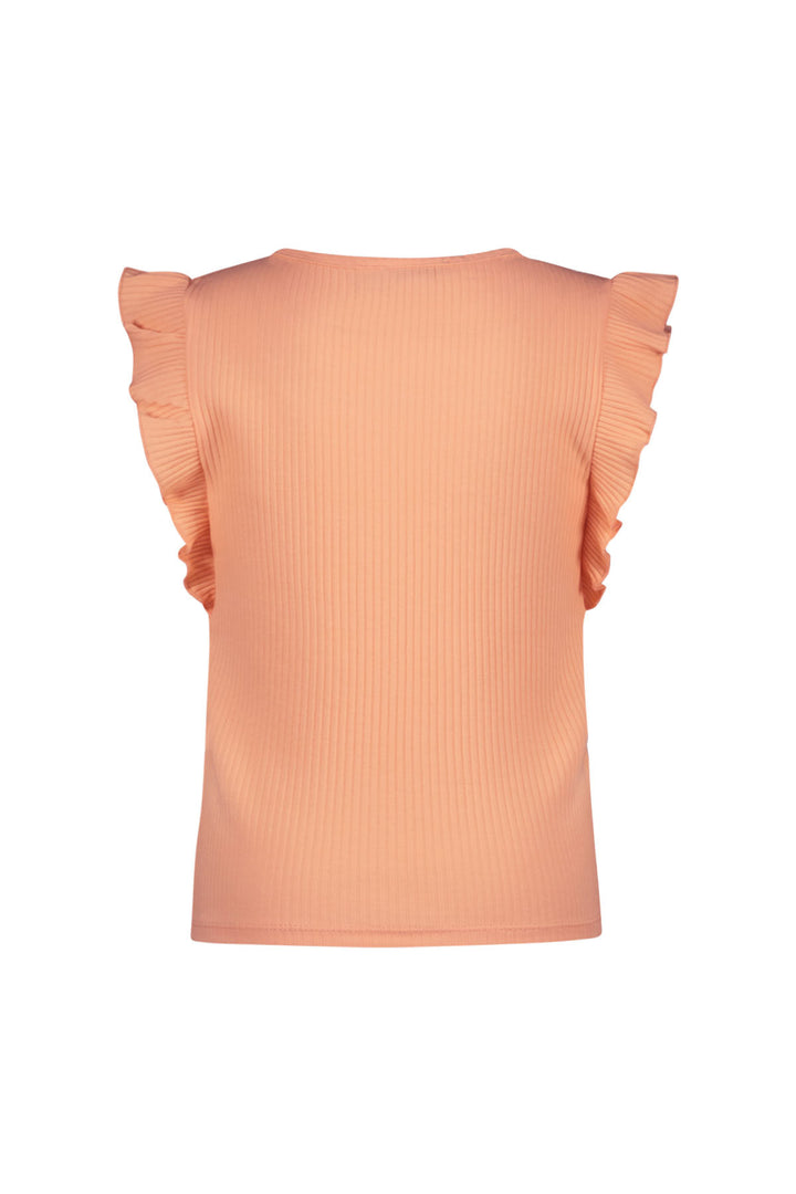 Kinder T-Shirt Flo Mädchen Rippshirt mit Rüsche Weiches Pfirsich