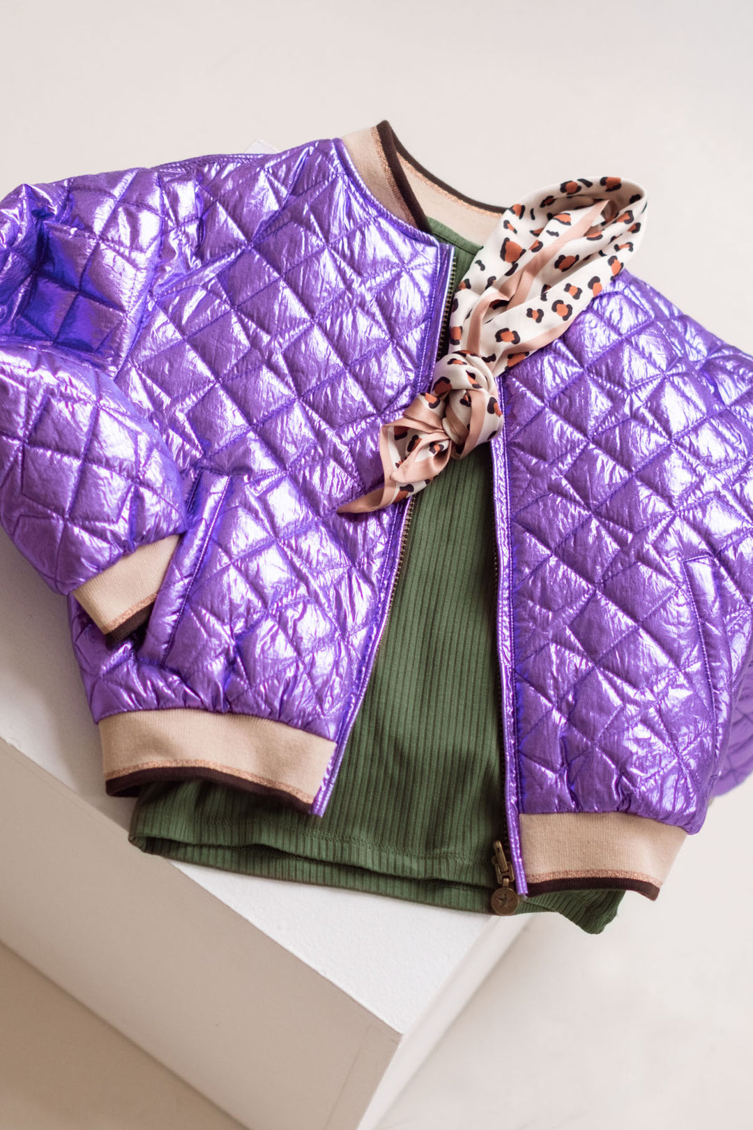 Kids T - shirt Flo girls rib shirt with ruffle Army