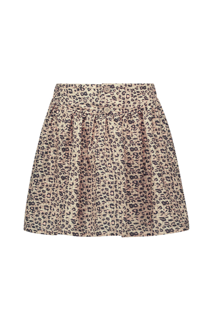Kids rok Sophie Flo girls skirt with buttons peachy leopard