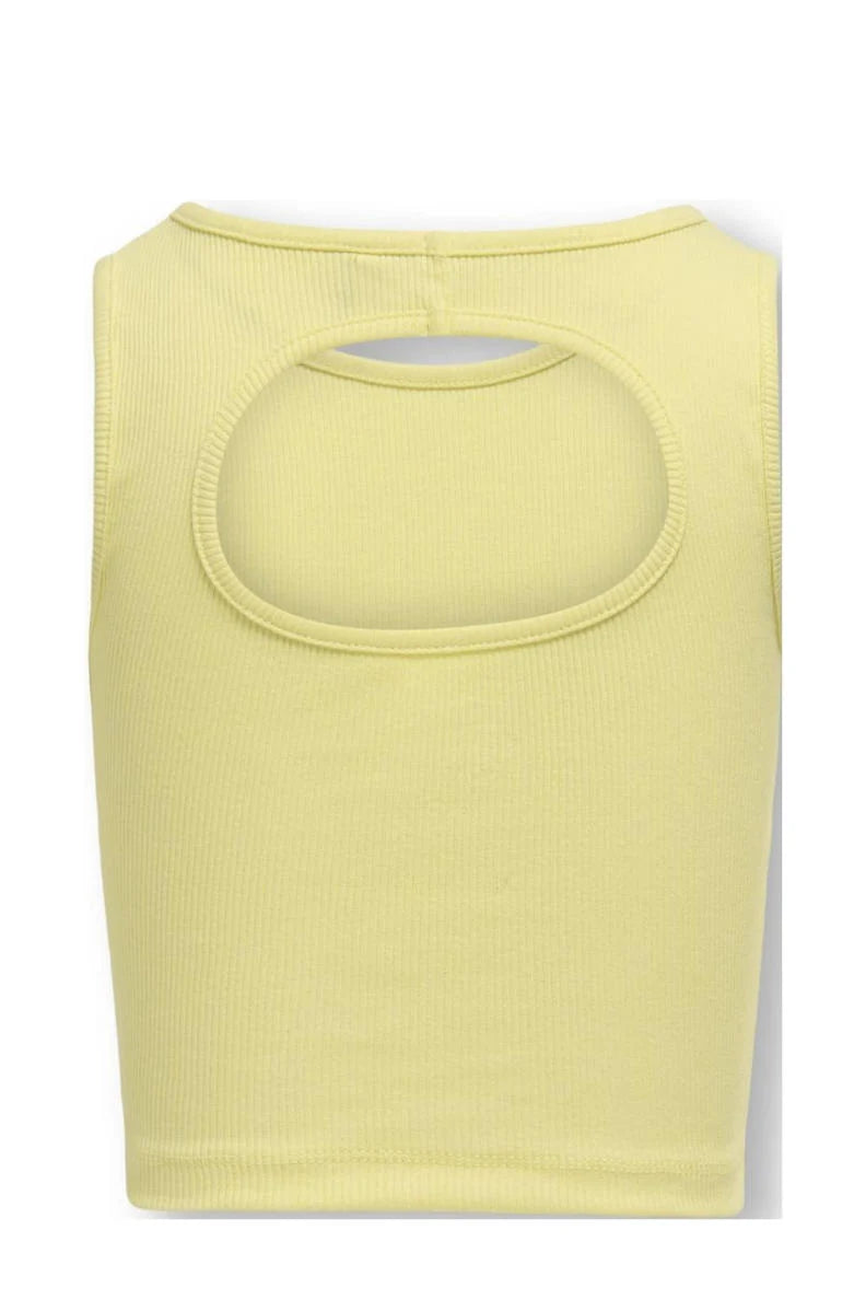 Top NESSA Yellow Pear Back Cut Out Tight Fit