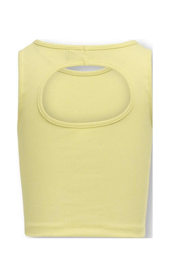 Top NESSA Yellow Pear Back Cut Out Tight Fit