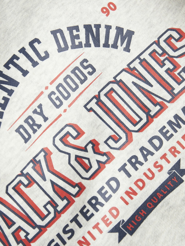 Trui LOGO White Melange NAVY BLAZER + TRUE RED Regular Fit