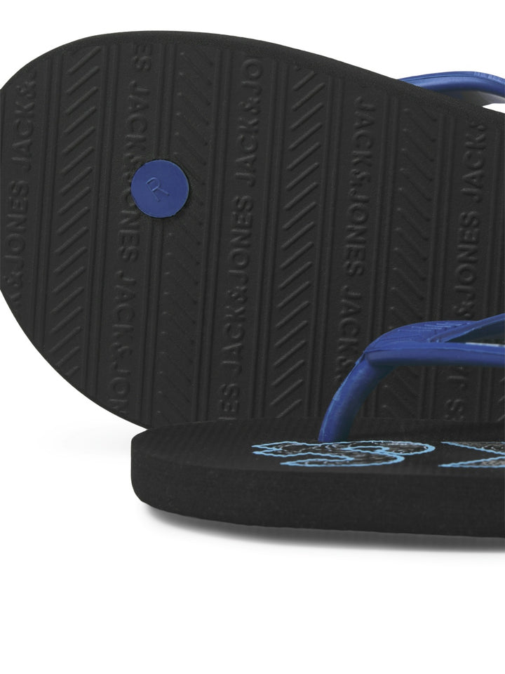 Slippers LOGO PALM PRINT Anthracite NAUTICAL BLUE