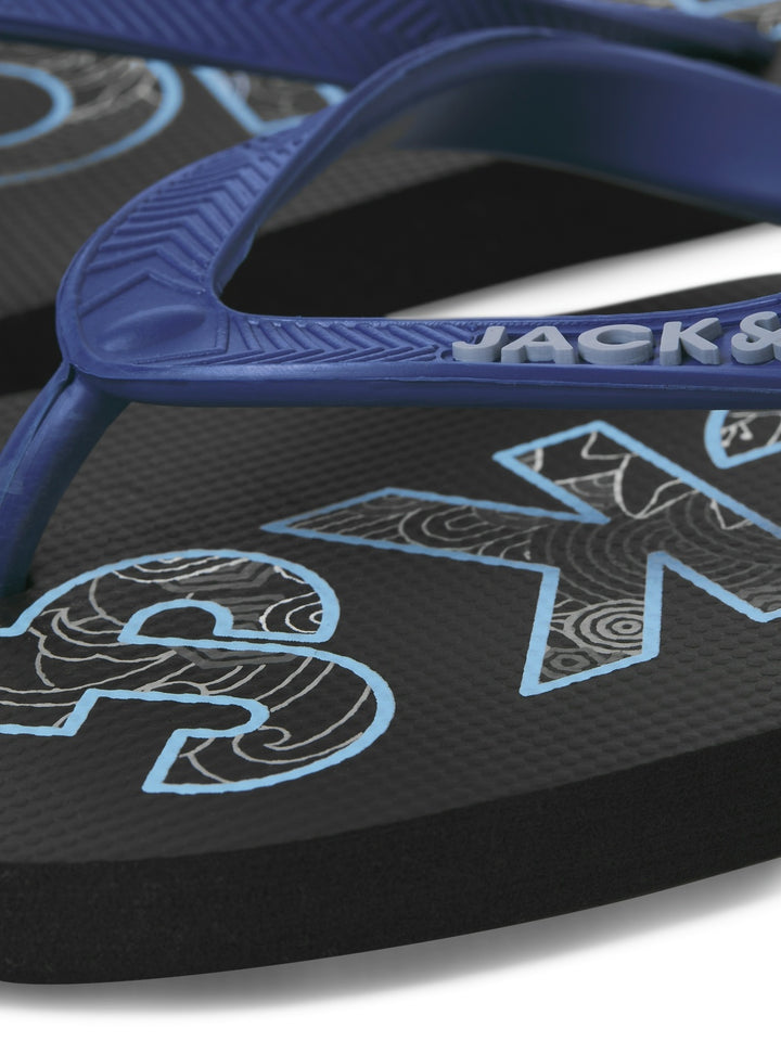 Slippers LOGO PALM PRINT Anthracite NAUTICAL BLUE