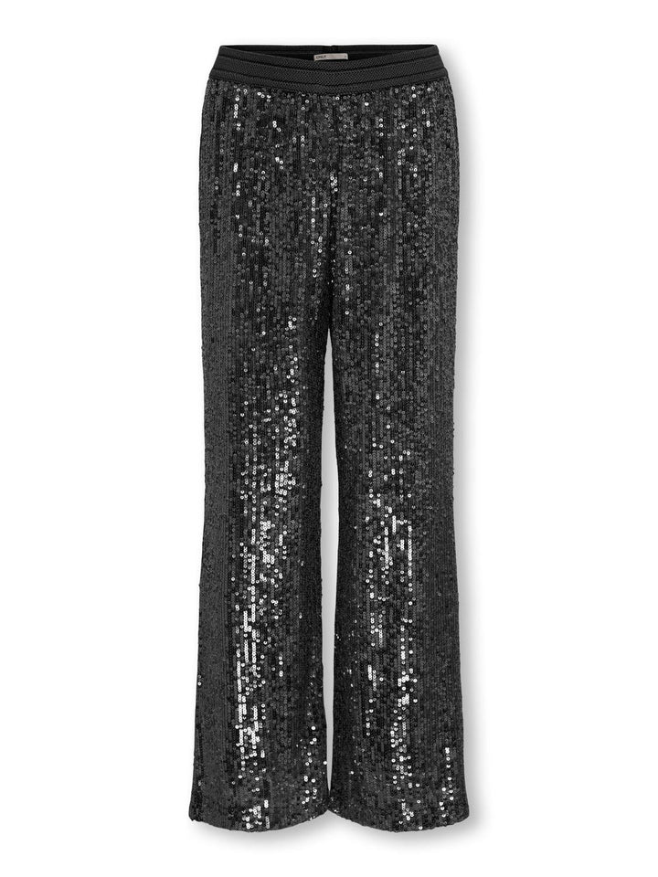 Kids broek FRANSA Black DTM Sequins Straight Fit