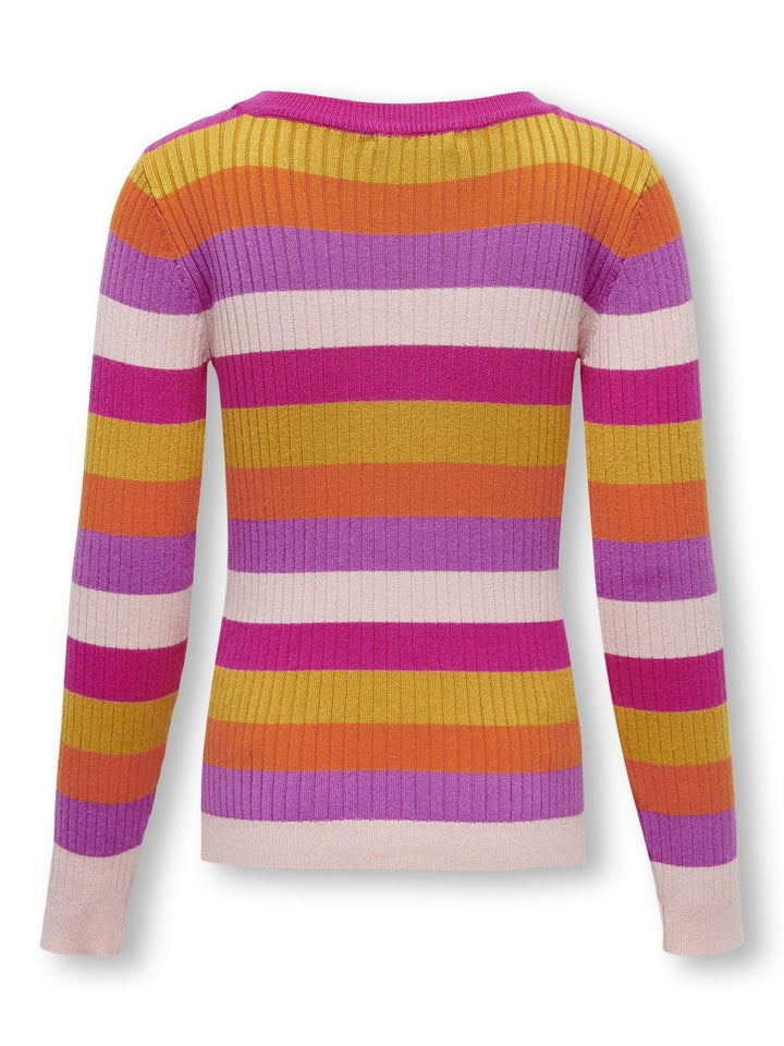 Kids trui KAROL Silver Pink Super Pink/Golden Poppy/Golden Spice/Fuchsia Purple Stretch Fit