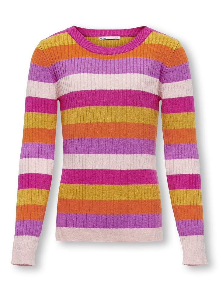 Kids trui KAROL Silver Pink Super Pink/Golden Poppy/Golden Spice/Fuchsia Purple Stretch Fit