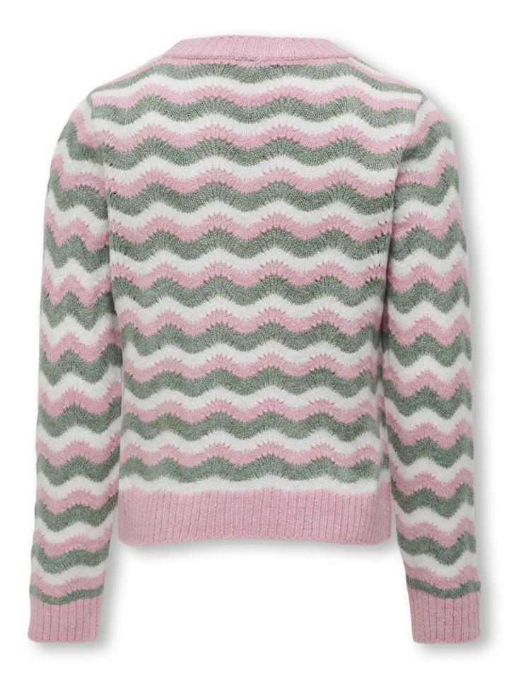 Kids trui LIA Bonbon Absinthe Green/Cloud Dancer Regular Fit