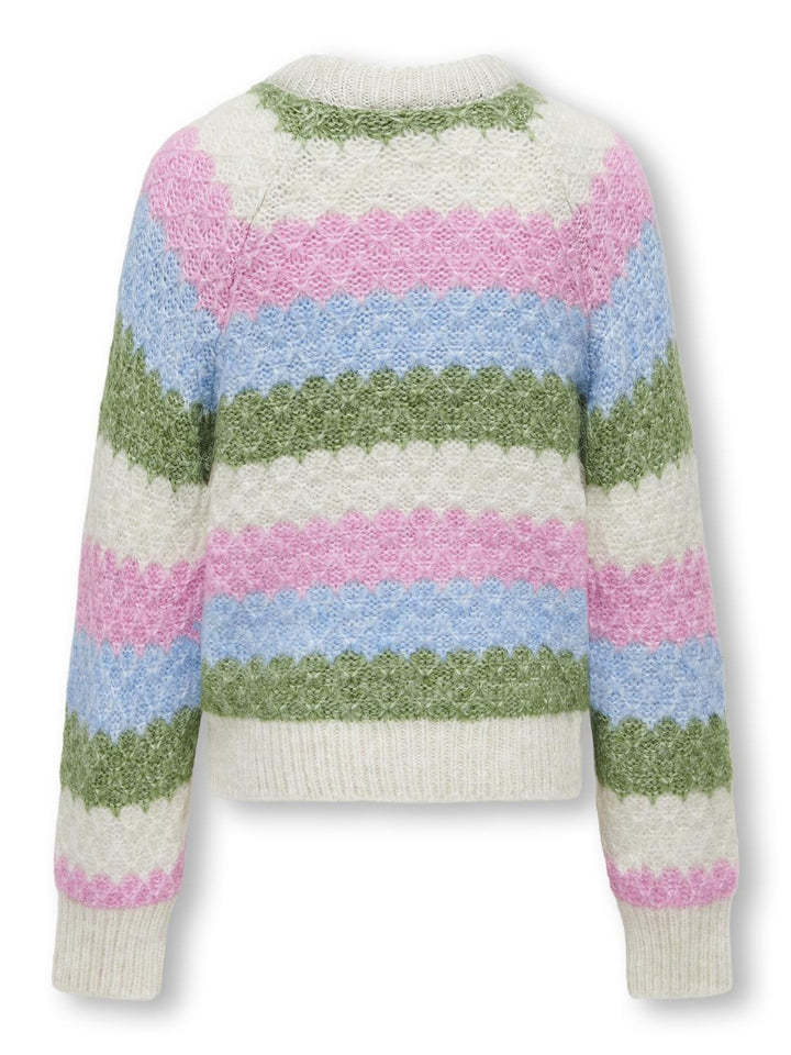 Kinderpullover CHOLE Birch Absinthe Grün/Dämmerblau/Bonbon Reguläre Passform