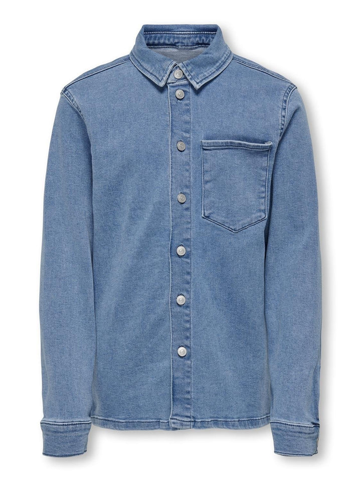 Bluse STORM Hellblau Denim Regular Fit