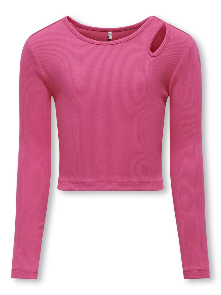 Kids longsleeve NESSA Fuchsia Purple Shoulder Cut Out Tight Fit