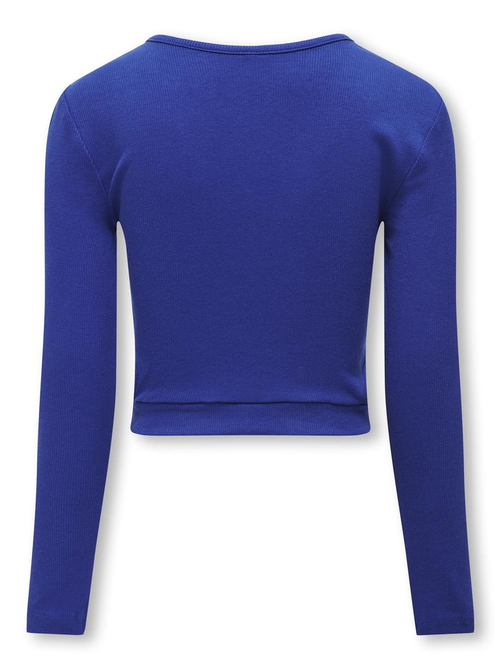 Kinder Langarmshirt NESSA Sodalite Blue Seitlicher Ausschnitt Enganliegend