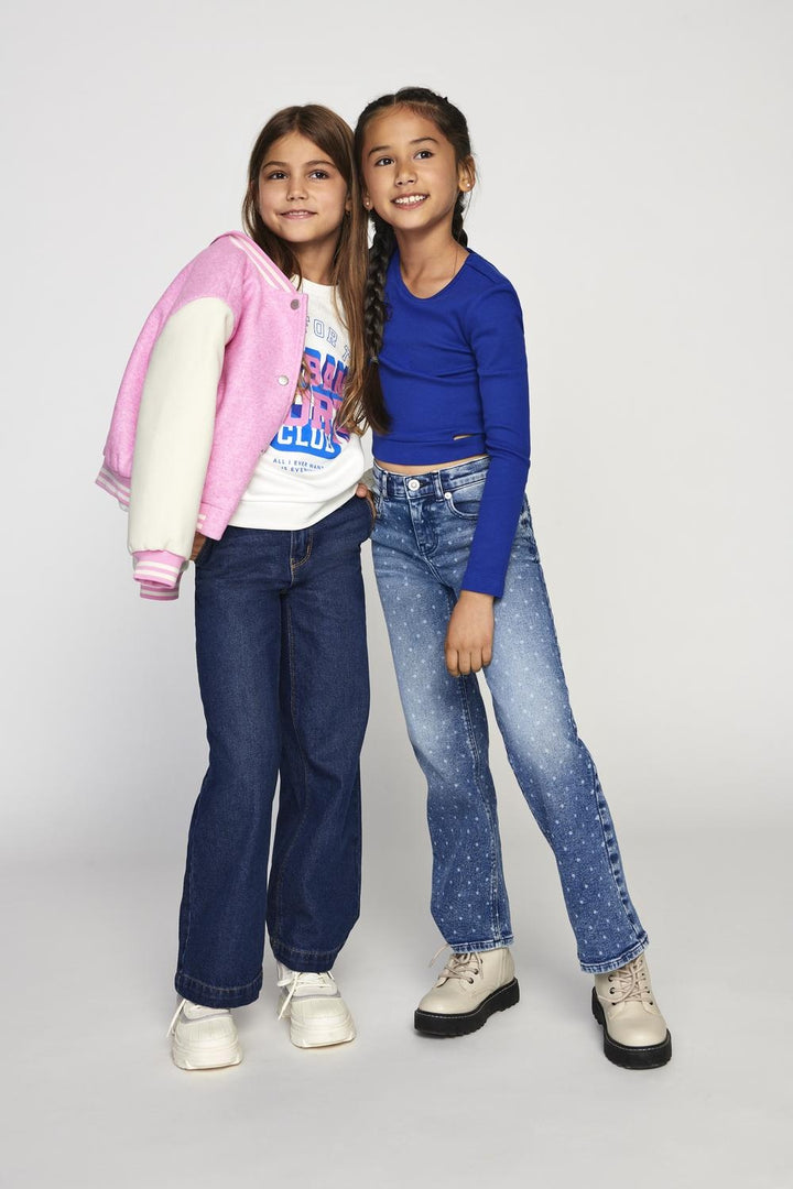 Kinder Langarmshirt NESSA Sodalite Blue Seitlicher Ausschnitt Enganliegend