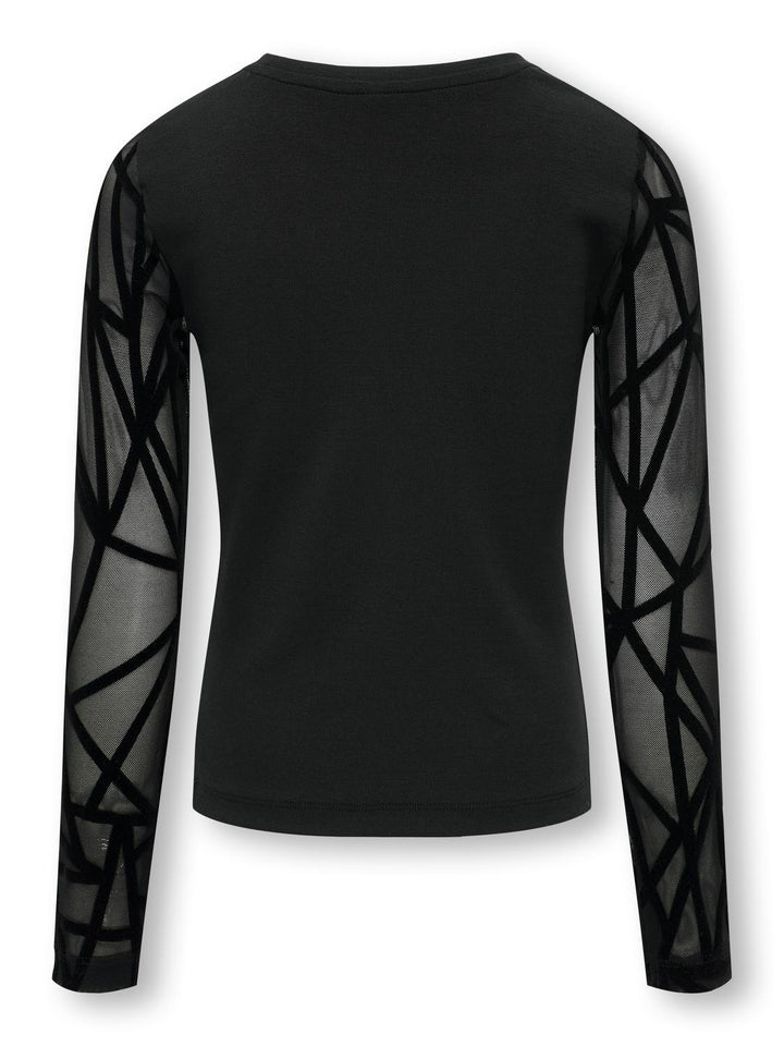 Kids longsleeve COLETTE Black Geometric mesh Regular Fit
