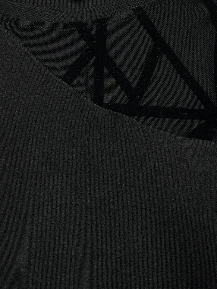 Kids longsleeve COLETTE Black Geometric mesh Regular Fit