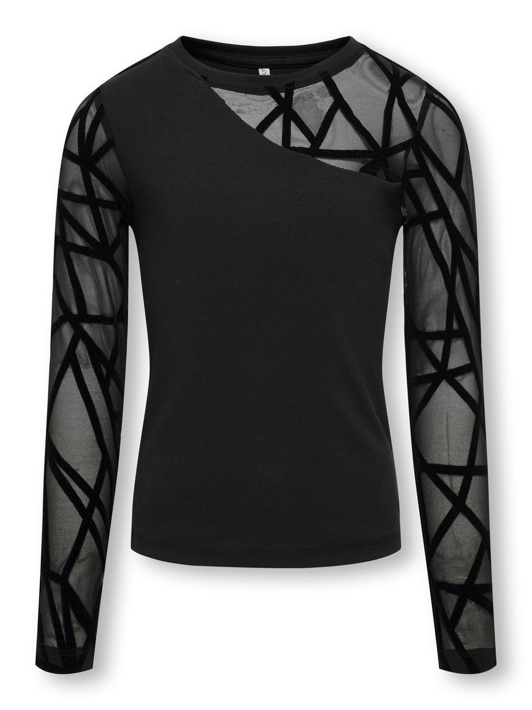 Kids longsleeve COLETTE Black Geometric mesh Regular Fit