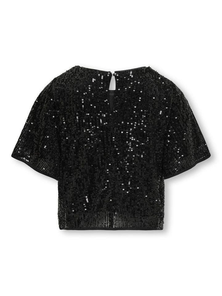 Kids T - shirt FRANSA Black DTM Sequins Oversize Fit