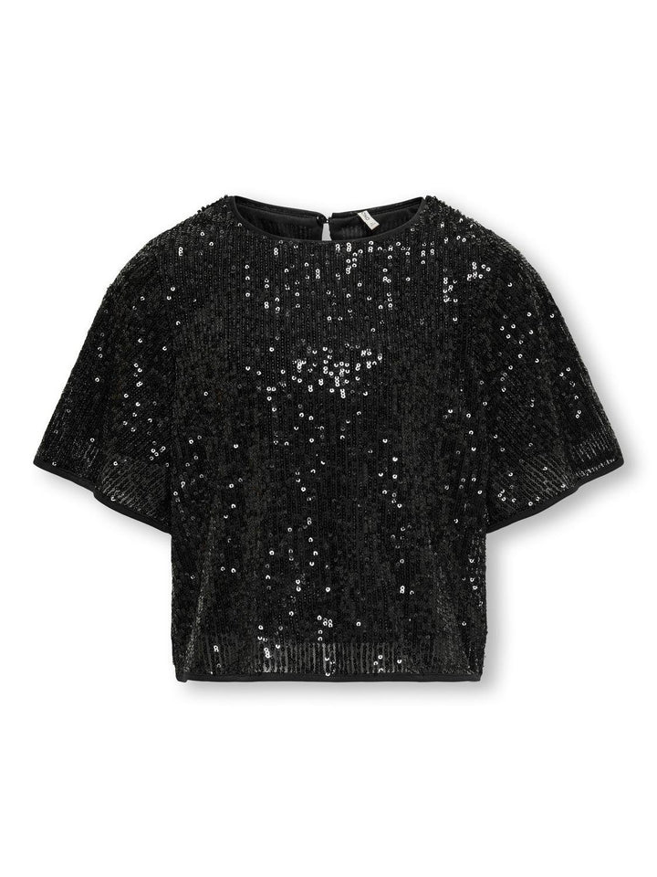 Kids T - shirt FRANSA Black DTM Sequins Oversize Fit