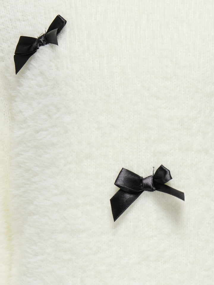 Kinderpullover PIUMO Cloud Dancer Black Bows Standard Fit