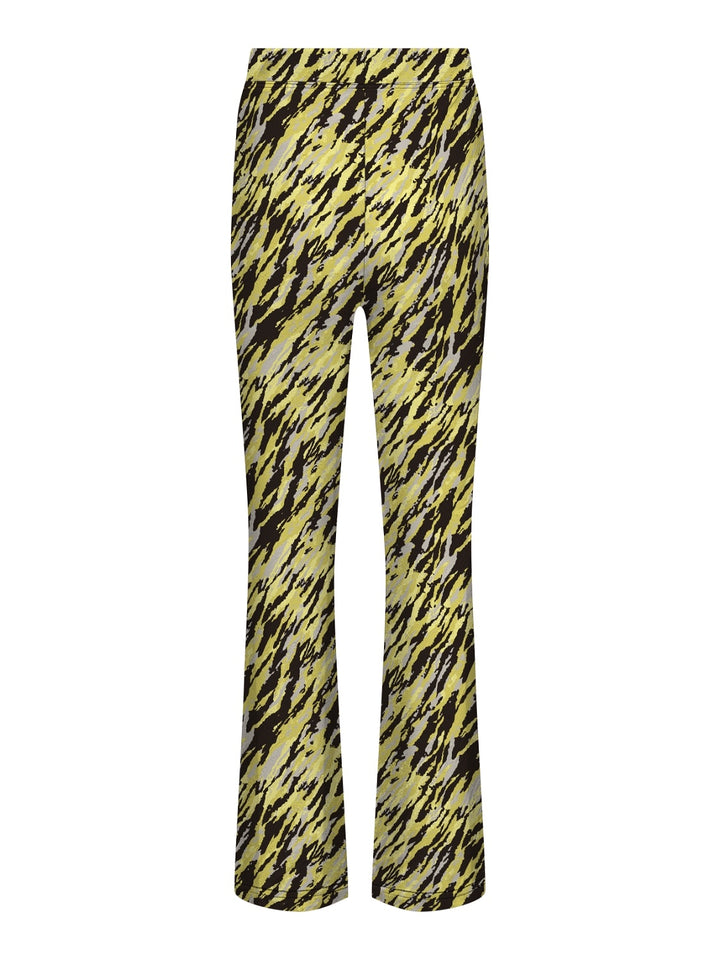 Kids broek PAIGE Celery Green Diagonal Zebra Flared Fit